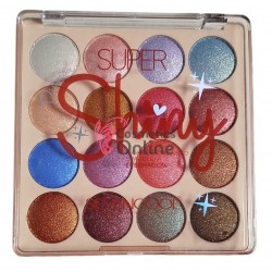 Trusa de farduri SEVENCOOL Super Diamond Shiny cu 16 culori Nr. 6608A-02+ 1 Pensula de Make-up Cadou 